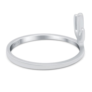 Cactus Oxidized Band Solid 925 Sterling Silver Thumb Ring (10mm)